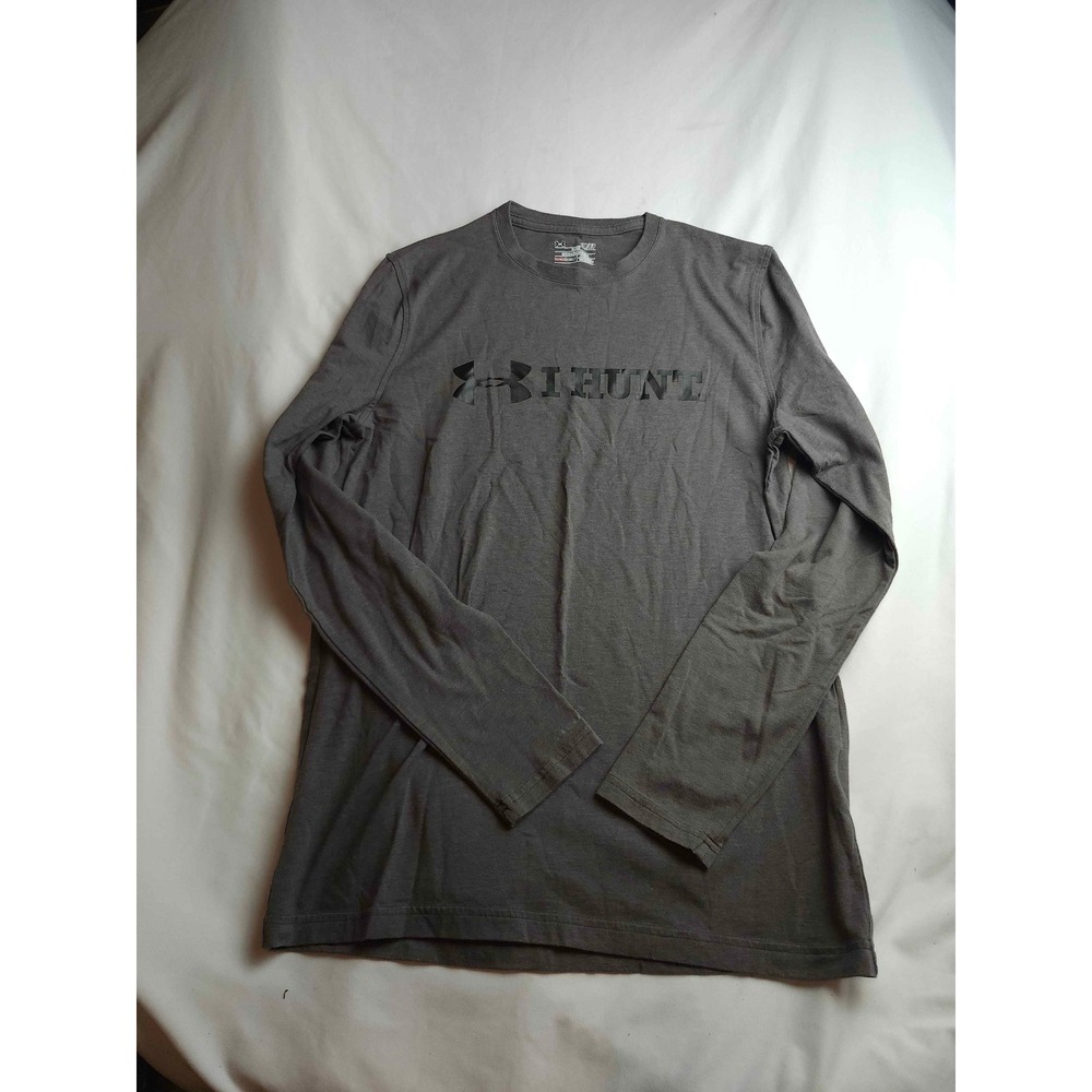 Under Armour HeatGear I HUNT Long Sleeve Shirt Gray Loose Fit Mens Small